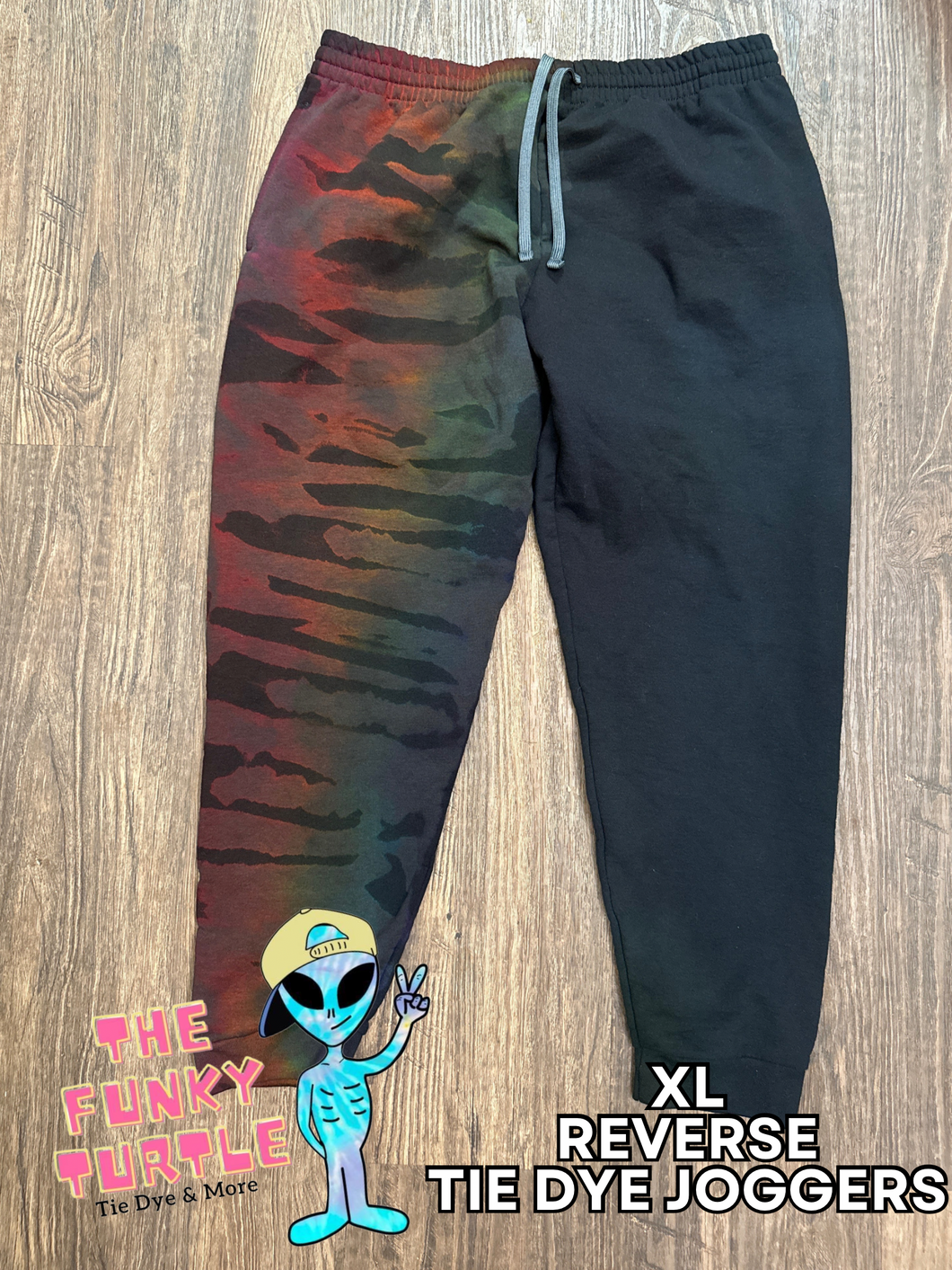 Reverse Tie Dye Joggers - XL