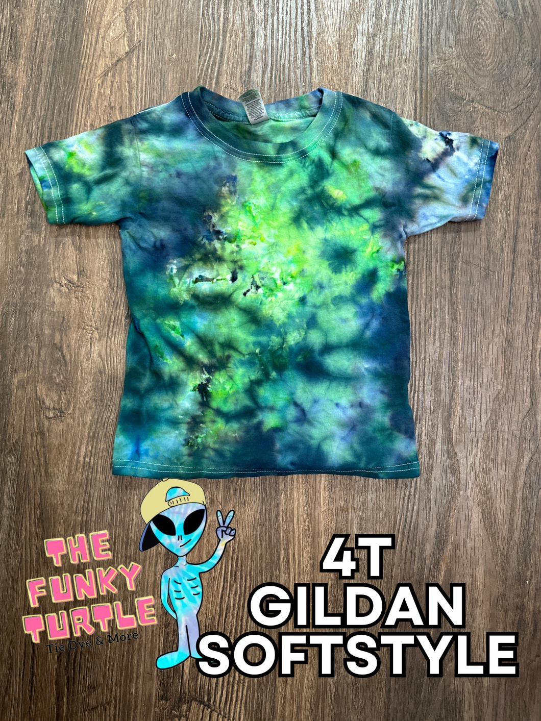 4T - ice dye shirt - scrunch style