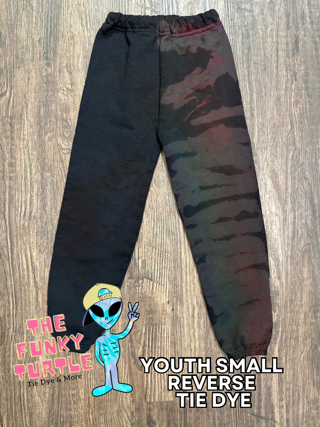 Reverse Tie Dye Joggers - Youth Small