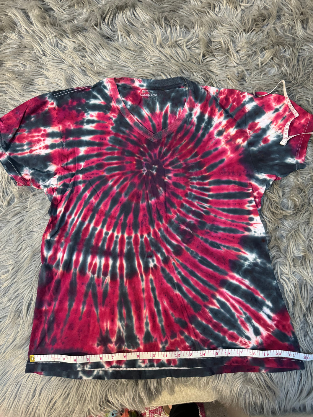 Maroon and black swirl - recycled Lands End Medium