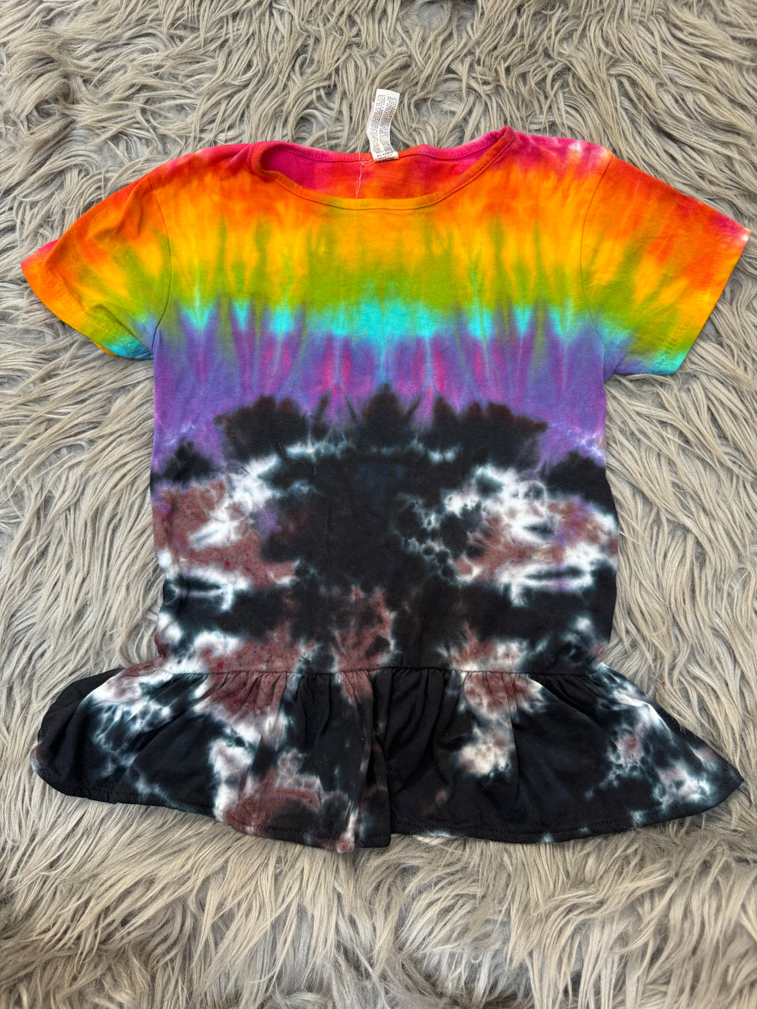 Girls small peplum - rainbow after storm