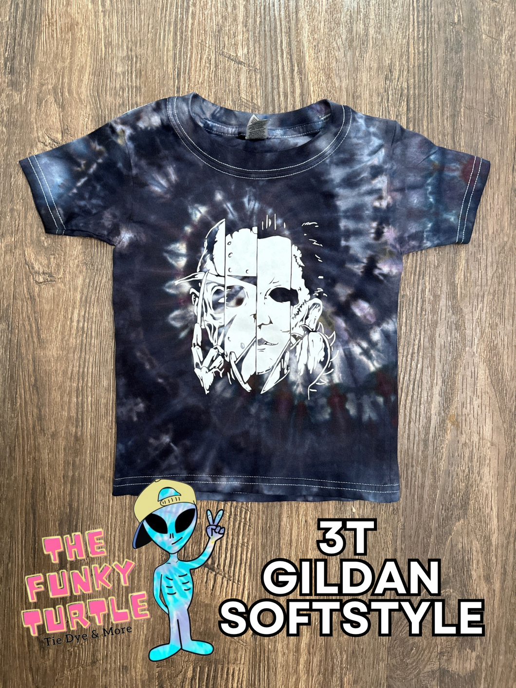 3T Black tie dye with halloween design