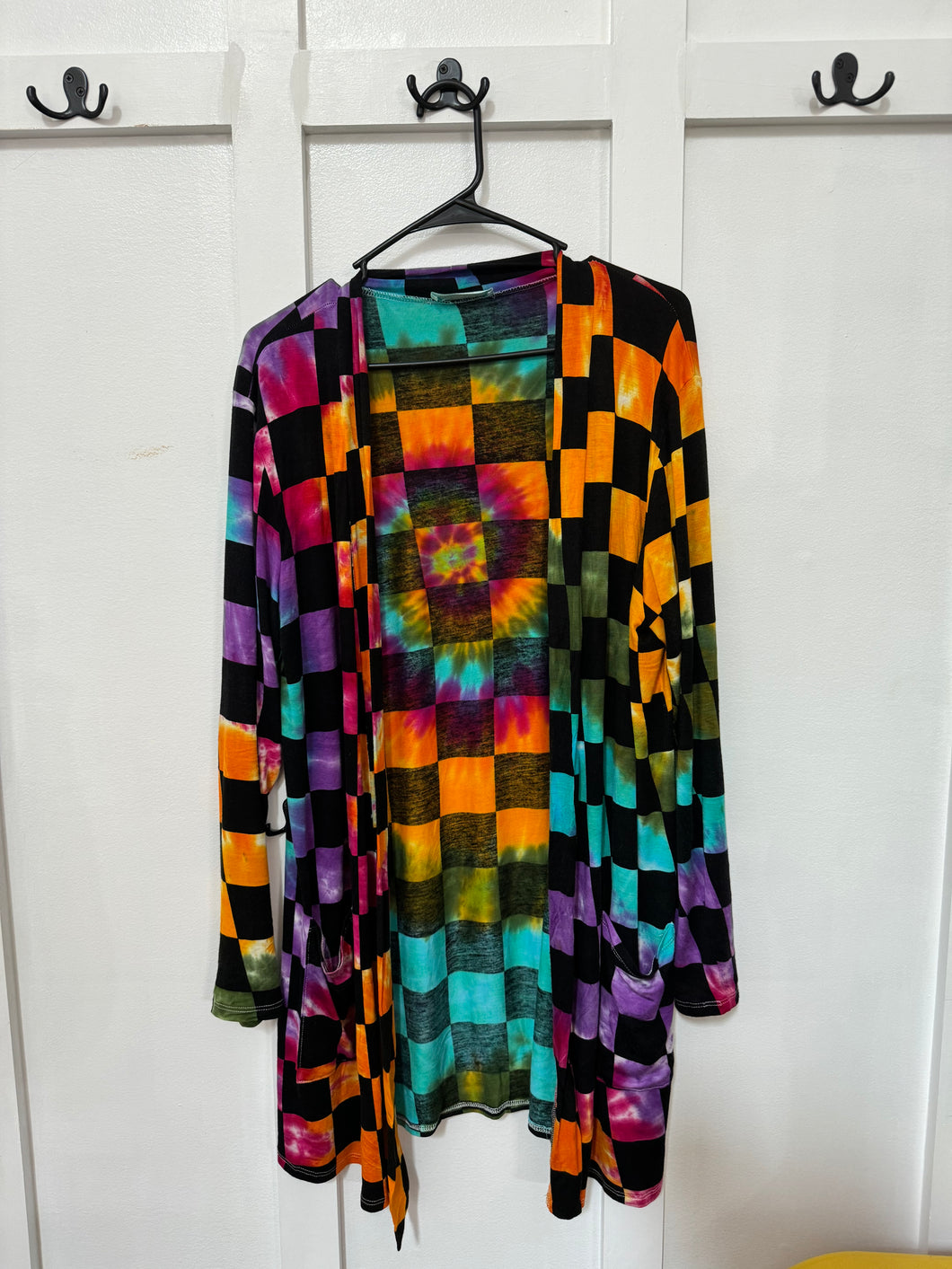 Rainbow Checkered Cardigan - XL