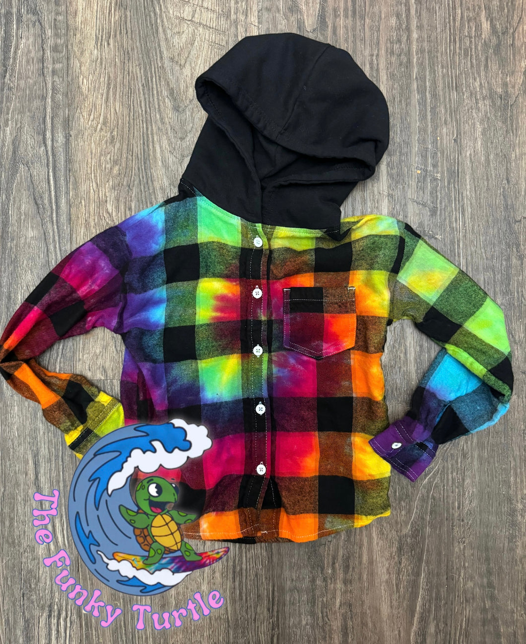 Kids Hooded Classic Rainbow Flannel