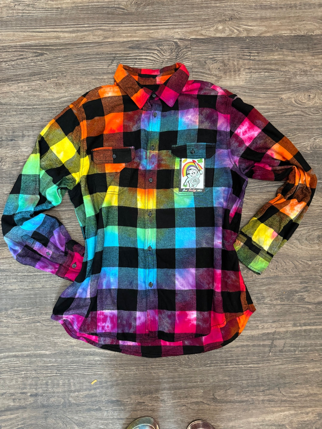 XL - The Lucky One rainbow flannel