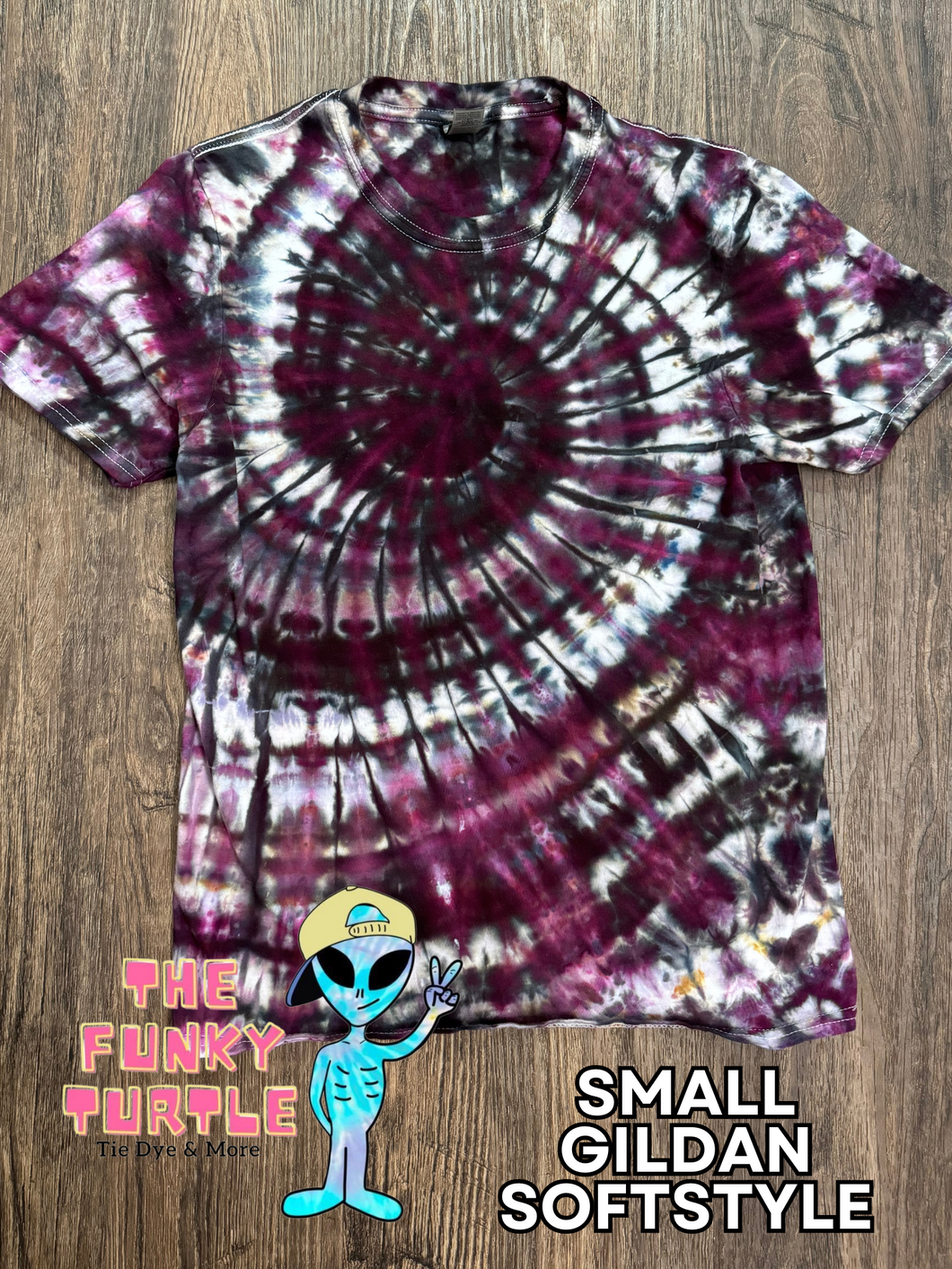 Black Cherry swirl tie dye - Adult small