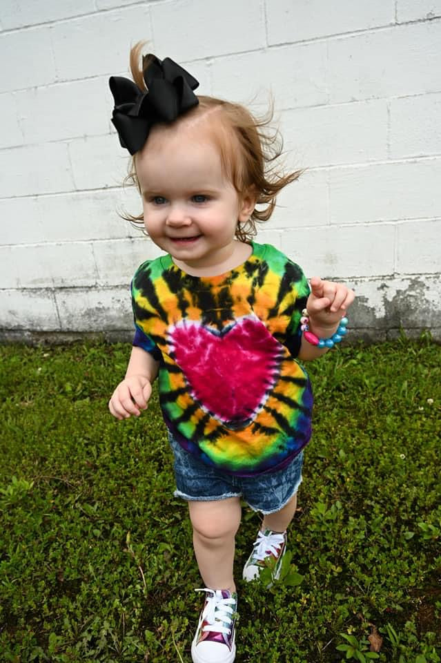 Red Heart Rainbow Tie Dye