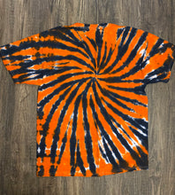 Load image into Gallery viewer, Large tiger stripe tie dye “game day”
